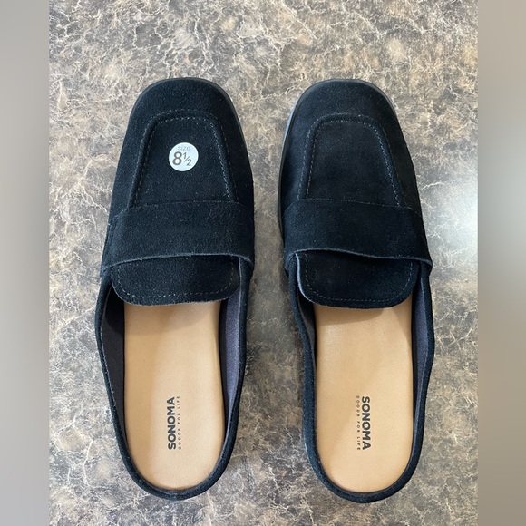 Sonoma Upper Leather Black Slip on Shoes Size 8 1/2 M New - Picture 1 of 6